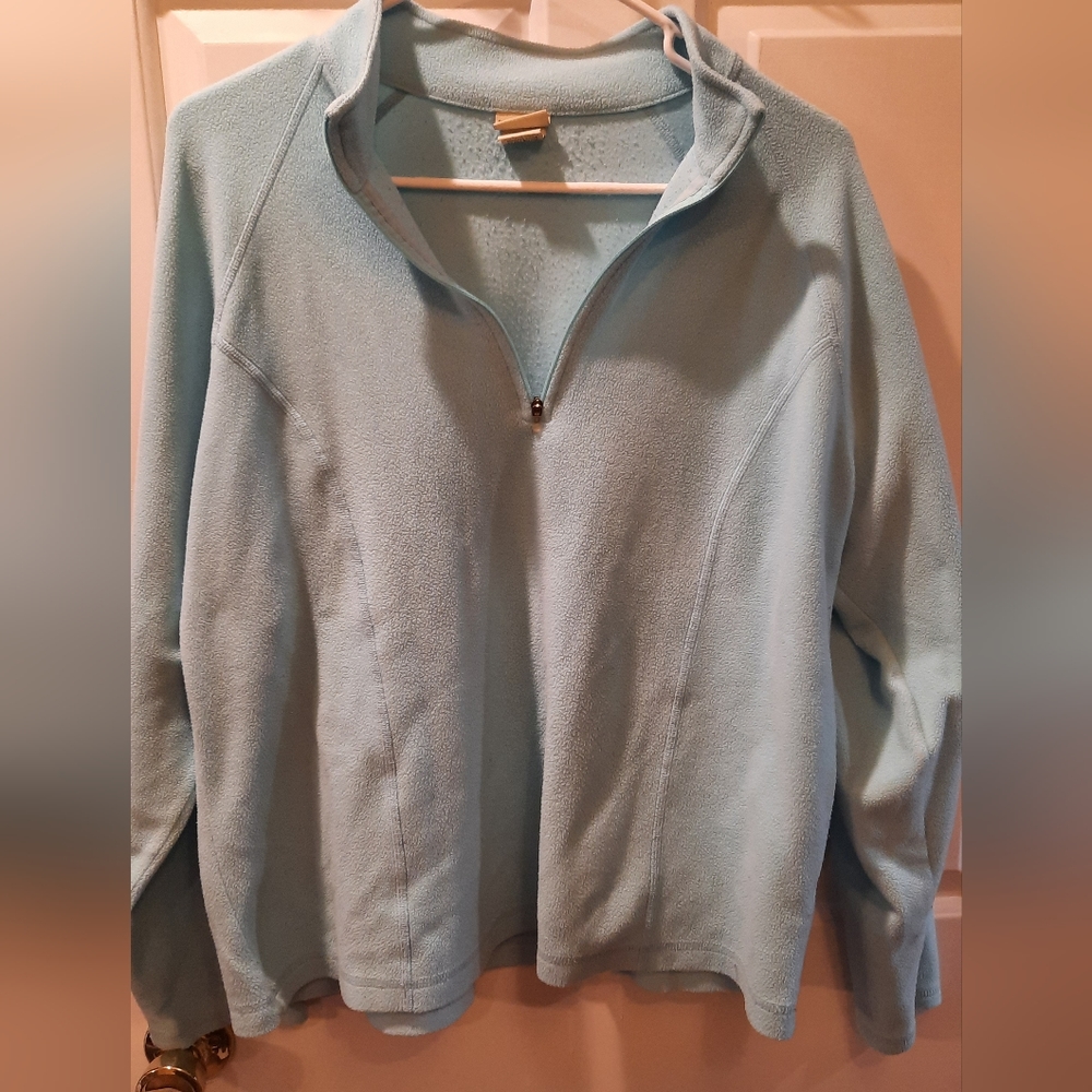 L.L.Bean 1/4 Zip Fleece Pull Over, Light Blue size XL